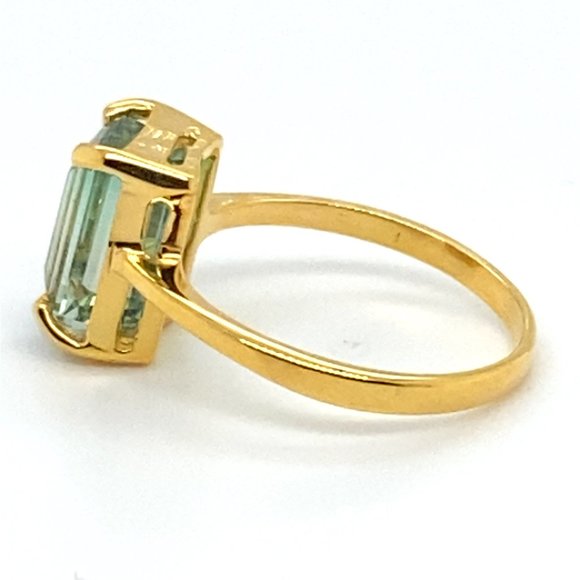Bi Color Tourmaline 3.92ct Solid 14K Yellow Gold Ring - Picture 8 of 8